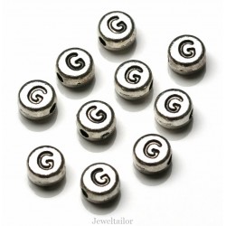 NEW! 1 Letter G Quality Silver Plated Round Alphabet Bead 7mm ~ Ideal For Occasion Name Bracelets, Card Making & Other Craft Activities